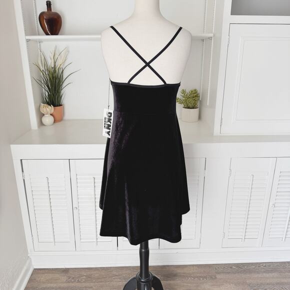 NWT Vintage DKNY Black Velvet Babydoll Mini Dress Size L - Picture 4 of 5